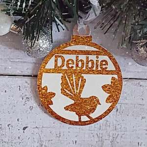 Christmas Decorations: Fantail Christmas Decoration - Personalised in any name