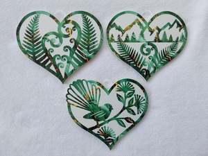 Kiwiana: Set of 3 kiwiana wall decor hearts