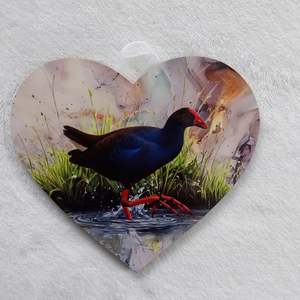 Kiwiana: Pukeko wall heart - Small
