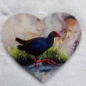 Kiwiana: Pukeko wall heart  - Large