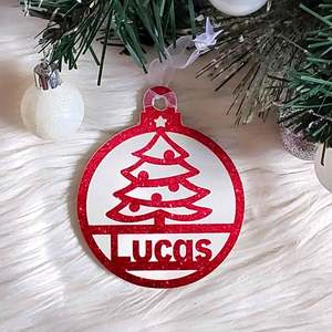 Christmas Decorations: Tree Christmas Decoration - Personalised in any name