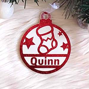 Christmas Decorations: Stocking Christmas Decoration - Personalised in any name