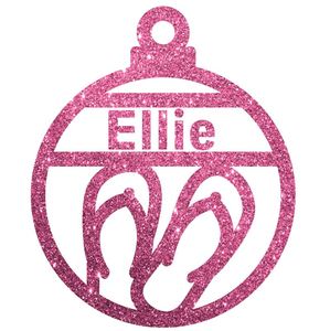 Christmas Decorations: Jandals Christmas Decoration - Personalised in any name
