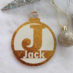 Christmas Monogram Decorations Made To Order: Letter J Christmas Decoration - Personalised in any name