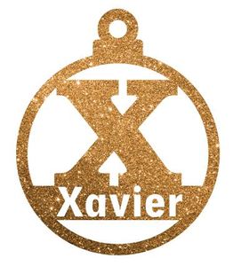 Christmas Monogram Decorations Made To Order: Letter X Christmas Decoration - Personalised in any name