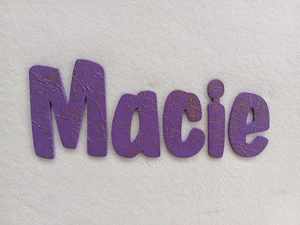 Macie - small letters suitable for a door.