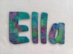 8 Names Suitable For Doors: Ella - small letters suitable for a door.