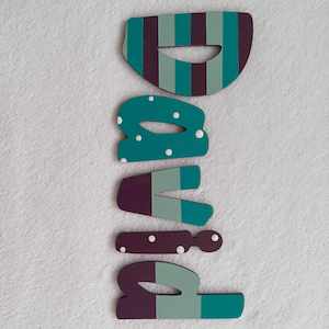 8 Names Suitable For Doors: David - small letters suitable for a door.