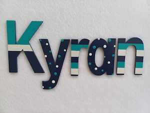 Kyran - small letters suitable for a door.