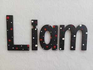 Liam - small letters suitable for a door.