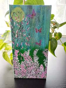 Pink Clusters - Acrylic painting.