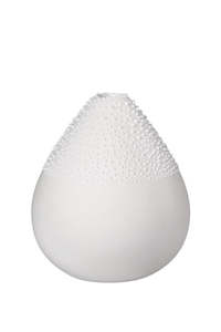 Mini White Beaded Vase #3