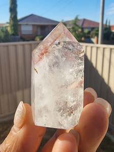 Quartz Point with Red Hematite Tip
