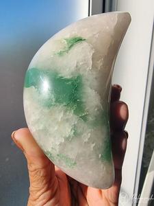 Carvings: Green Aventurine in Quartz Moon