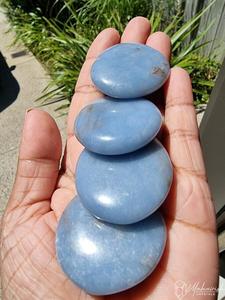 Crystals Flat Polished Stones: Angelite Flat Stone