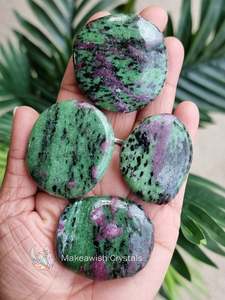 Crystals Flat Polished Stones: Ruby in Zoisite Flat Stone