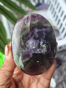 Rainbow Fluorite Palm Stone