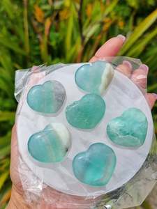 Crystals Fluorite: Green Fluorite Heart