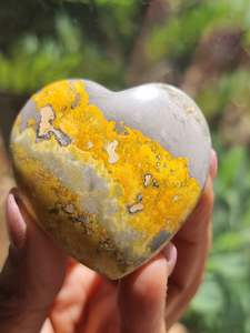 Crystals Hearts Pyramids: Bumblebee Jasper Heart