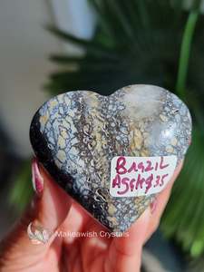 Crystals Hearts Pyramids: Dendritic Agate Heart