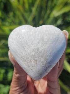 Crystals Hearts Pyramids: White Scolecite Heart