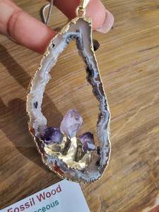 Druzy Agate Point Pendant