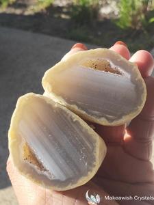 Crystals Agate: Agate Geode Pair
