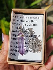 Amethyst Point Pendant Sterling Silver