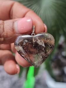 Jewellery Pendants Earrings: Elestial Quartz Heart Pendant