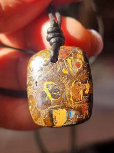 Whats New 1: Australian Boulder Opal Pendant on Adjustable Cord