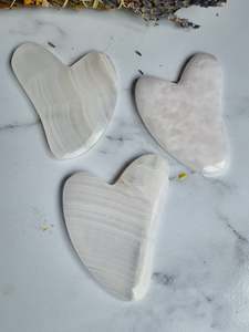 Crystals Hearts Pyramids: Pink Mangano Calcite Gua Sha
