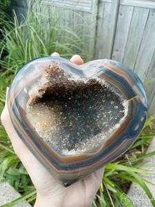 Crystals Hearts Pyramids: Banded Agate Heart Brazil