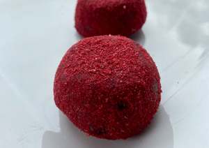 See All: Raspberry Cloud Fudge Orb Balls