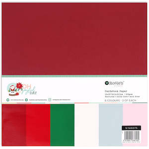 Christmas 12 x 12" Textured Cardstock Pack, 12 sheets