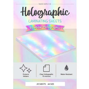 Accessories: Rainbow Holographic - Laminating Sheets for Stickers