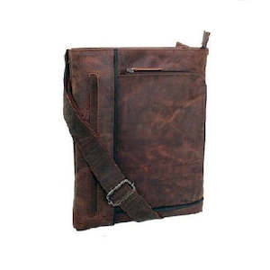 Bags: Avenue Hunter Leather Sling Bag Brown