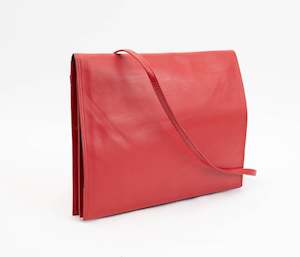 Handbags: Avenue Techno-Chic Leather Handbag Orange Red