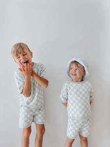Knit Set - Ocean Checkerboard