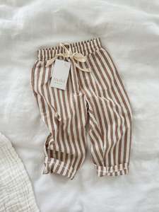 Linen Pant - Cocoa Stripe