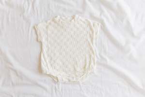 All In Ones: Terry Romper - Cream Chequerboard