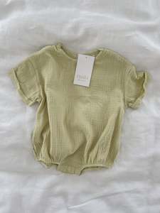All In Ones: Muslin Romper - Pistachio