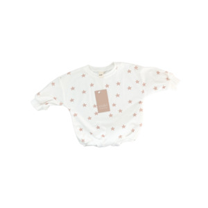 Terry Towelling Romper - Star Print