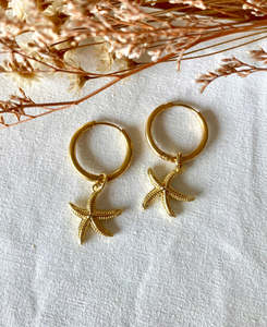 Earrings: Starfish Huggies