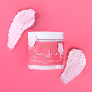 Products: Guava Lychee Luxe Vegan Body Wash+ Shave Cream Malsea Body Co