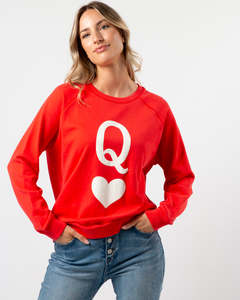 Stella + Gemma | Classic Sweater | Flame with Queen of Hearts