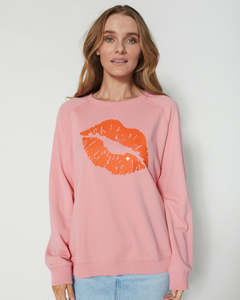 Stella + Gemma | Sweater | Bubblegum w/ Coral Lips