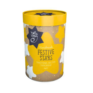 Molly Woopy | Shortbread Festive Stars Cylinder Christmas Cookies