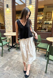 Transit Par Such: Linen Button Tank - Black