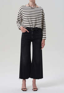 Lyra Wide Leg Crop Raw Hem - Medallion