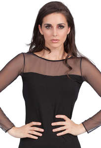 Egi Collections: Long Sleeve Plain Tulle - Black